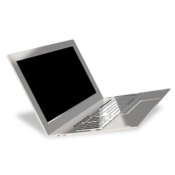 Moderne laptop close-up op wit — Stockfoto