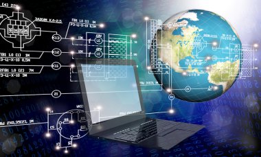 Küreselleşme bağlantı Internet teknolojisi. Üretimi