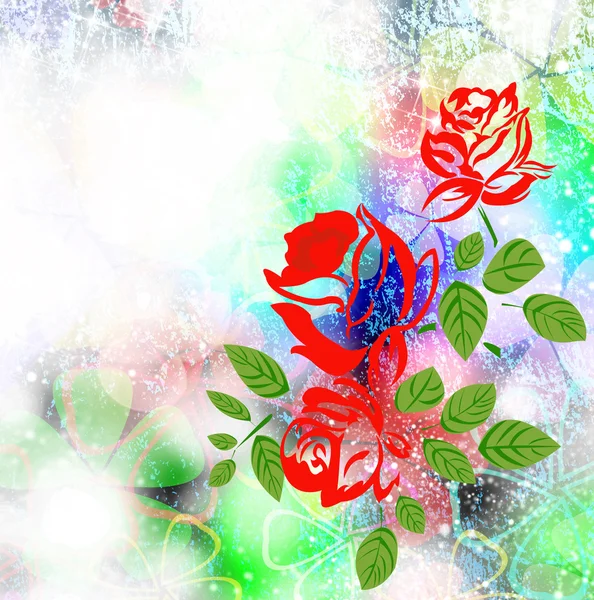 Fleurs abstraites fond d'art coloré — Photo