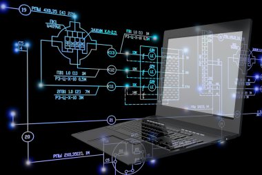 E-bağlantı mühendislik teknolojisi. Çalışan mühendis