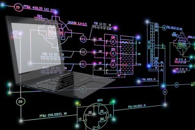 E-bağlantı mühendislik teknolojisi. Çalışan mühendis