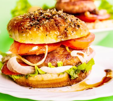 taze sıcak hamburger. Fastfood