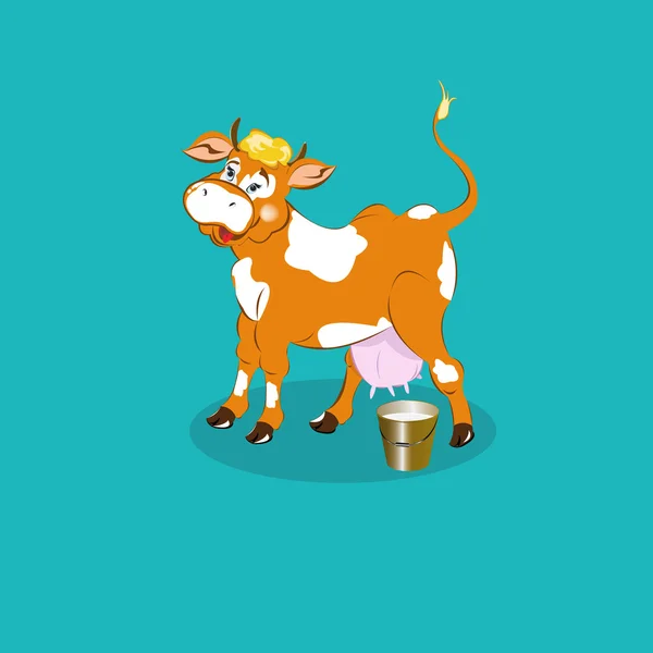 Vaca lechera.Icono del vector — Vector de stock