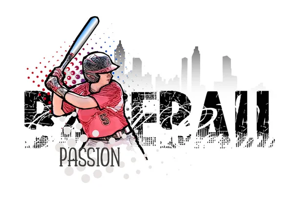 Baseball Spieler Banner Vektor Illustration — Stockvektor