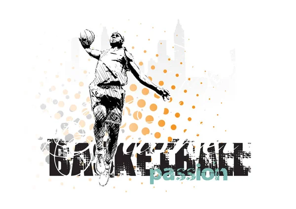Basketball Vektor Poster Hintergrund — Stockvektor