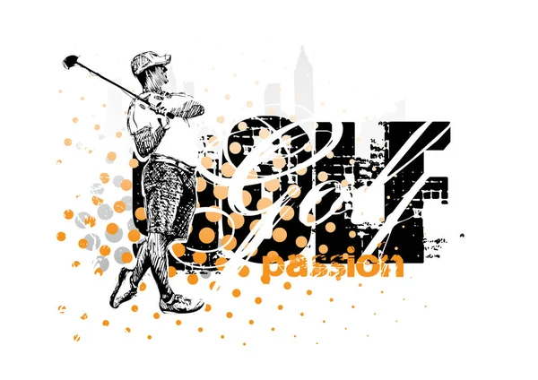 Vector Golf Cartel Fondo — Vector de stock