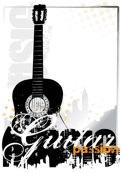 Spanish Guitar Vector Poster Background — Stock Vector