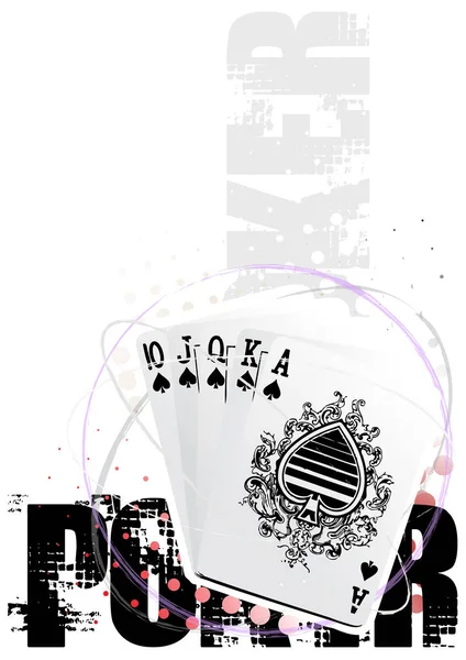 Poker Casino Poster Achtergrond — Stockvector