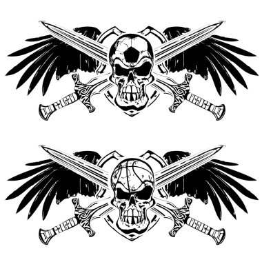 Futbol ve basketbol kalkan amblemi 