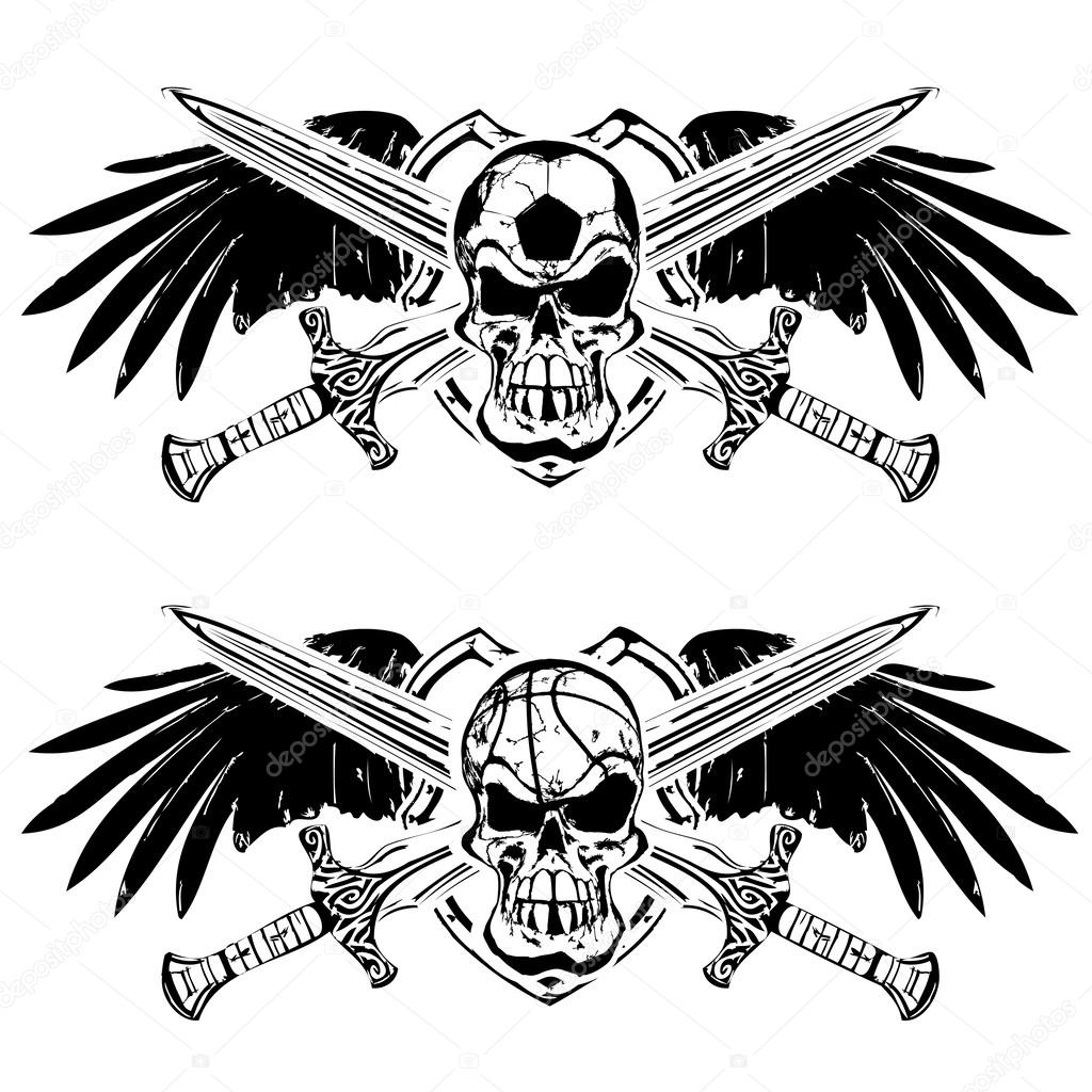 soccer and basketball shield emblem 