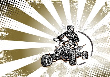 Retro quad Bisiklet afiş arka plan