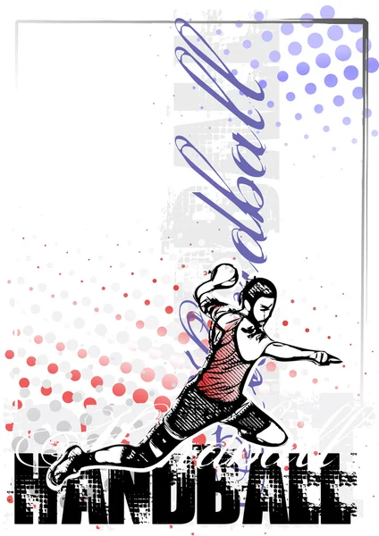 Handbal vector poster achtergrond — Stockvector