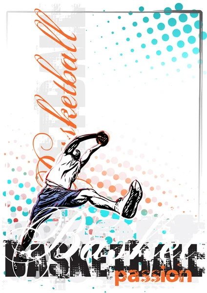 Baloncesto vector cartel fondo — Archivo Imágenes Vectoriales