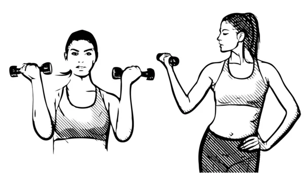 Mujer Fitness — Vector de stock