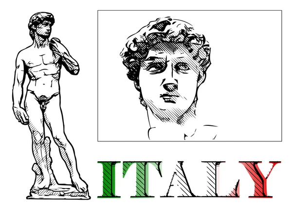 David statua illustrazione — Vettoriale Stock