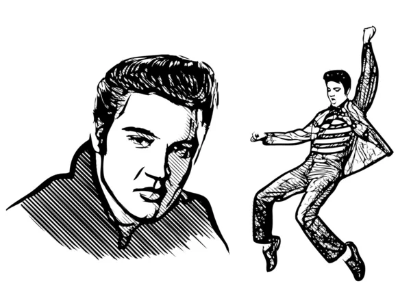Elvis presley vector illustratiion — 스톡 벡터