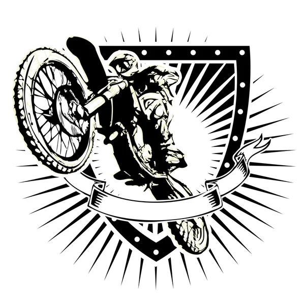 Escudo motocross — Vetor de Stock