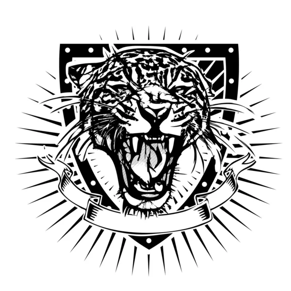 Escudo de jaguar — Vector de stock