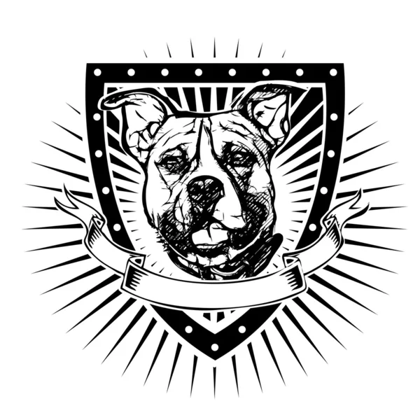 Pit bull shield — Stock Vector