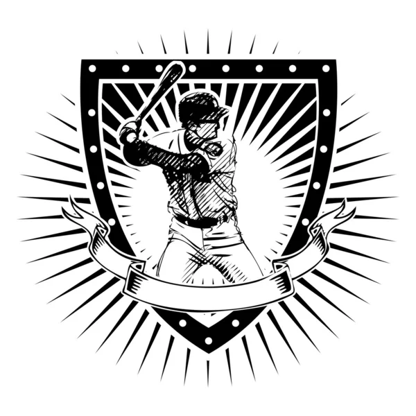Baseball shield — Stock Vector