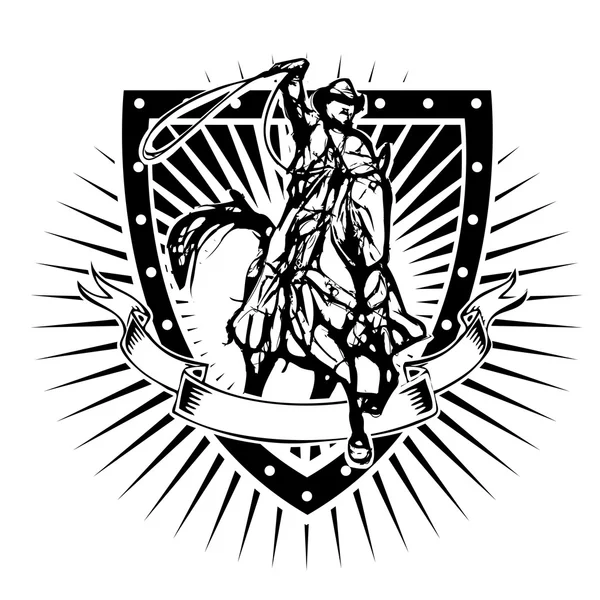 Escudo cowboy — Vetor de Stock