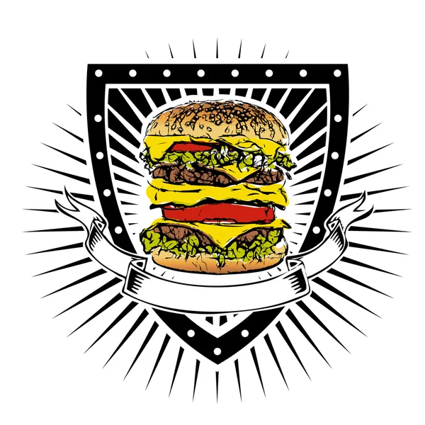 Double burger bouclier — Image vectorielle