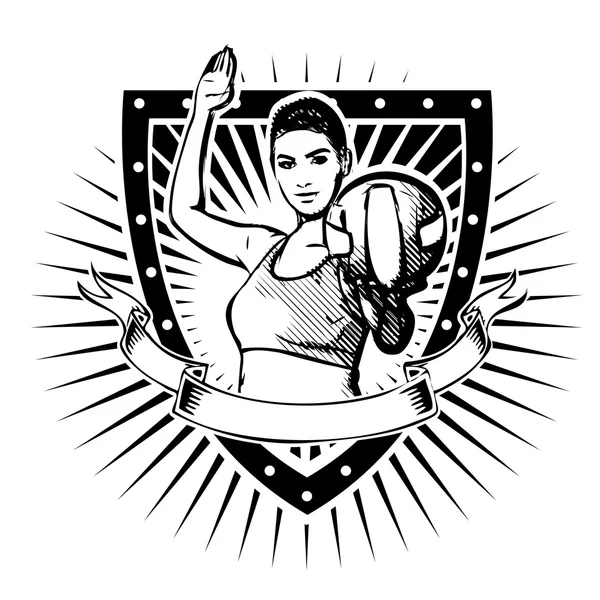 Escudo de voleibol — Vetor de Stock