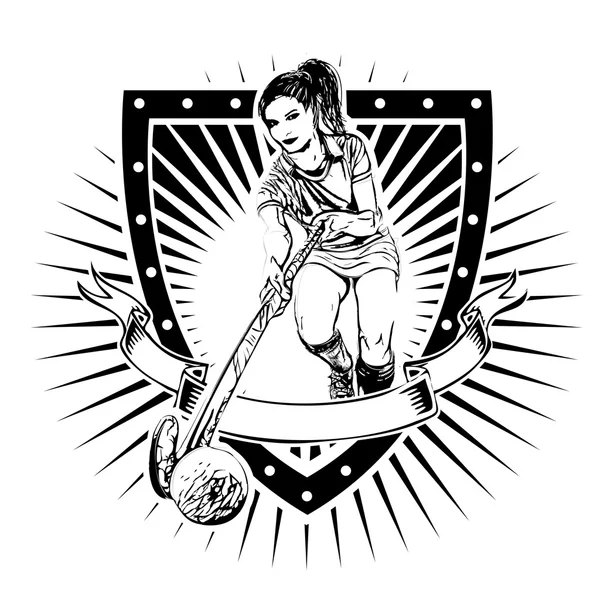 Escudo de hockey sobre césped — Archivo Imágenes Vectoriales