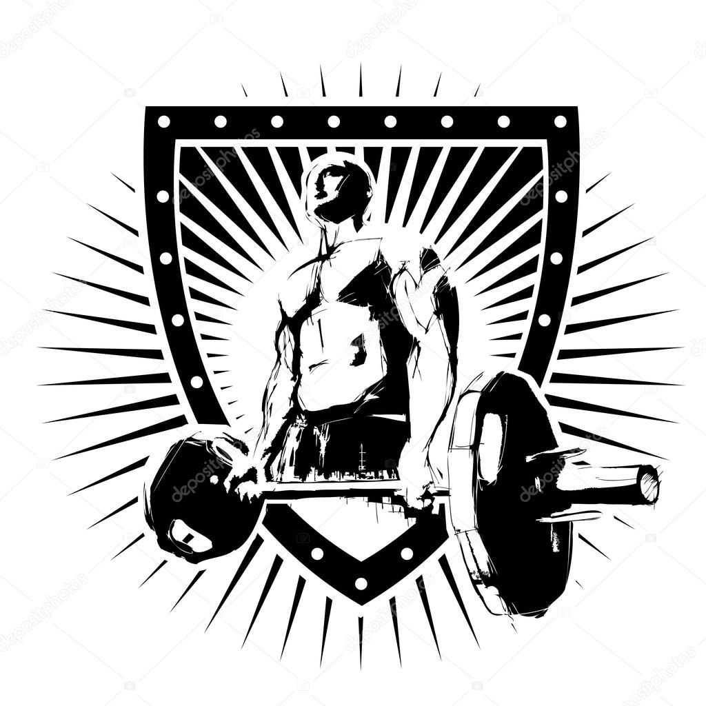 Bodybuilder on the shield