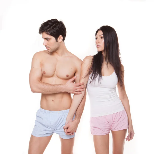 Sexy pareja en su ropa interior — Foto de Stock