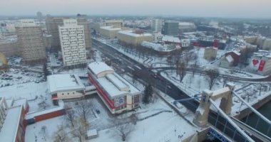 Hava: Kış aylarında Wroclaw Grunwald köprüsü, Polonya