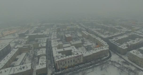 Aerial: Wroclaw in winter, Poland — Stock Video