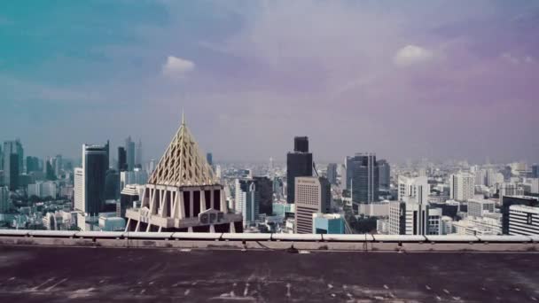 Lumpini Park Bangkok Wolkenkratzer — Stockvideo