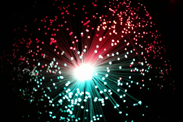 Cool Ends of Illuminated Fiber Optic Strands — Stock Photo, Image