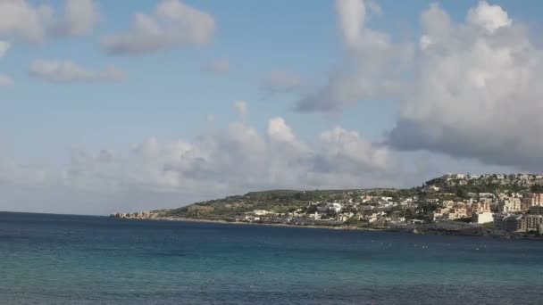 Mar y rocas Paisaje malta timelapse — Vídeo de stock