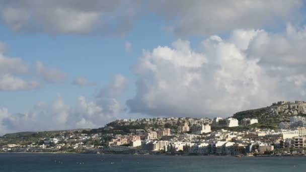 海と岩の風景のマルタ タイムラプス — ストック動画