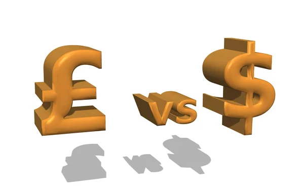 Dolar versus libra — Stock fotografie