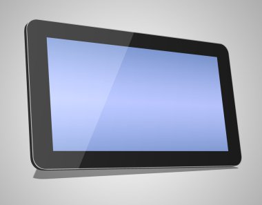 3D render siyah tablet PC