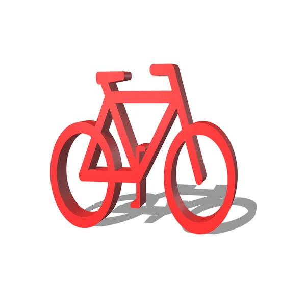 Красный значок велосипеда — стоковое фото