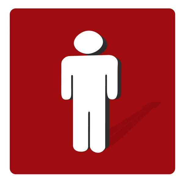 Letrero de baño masculino en rojo — Foto de Stock