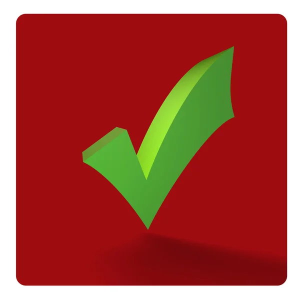 Green tick on red — Stock Photo, Image