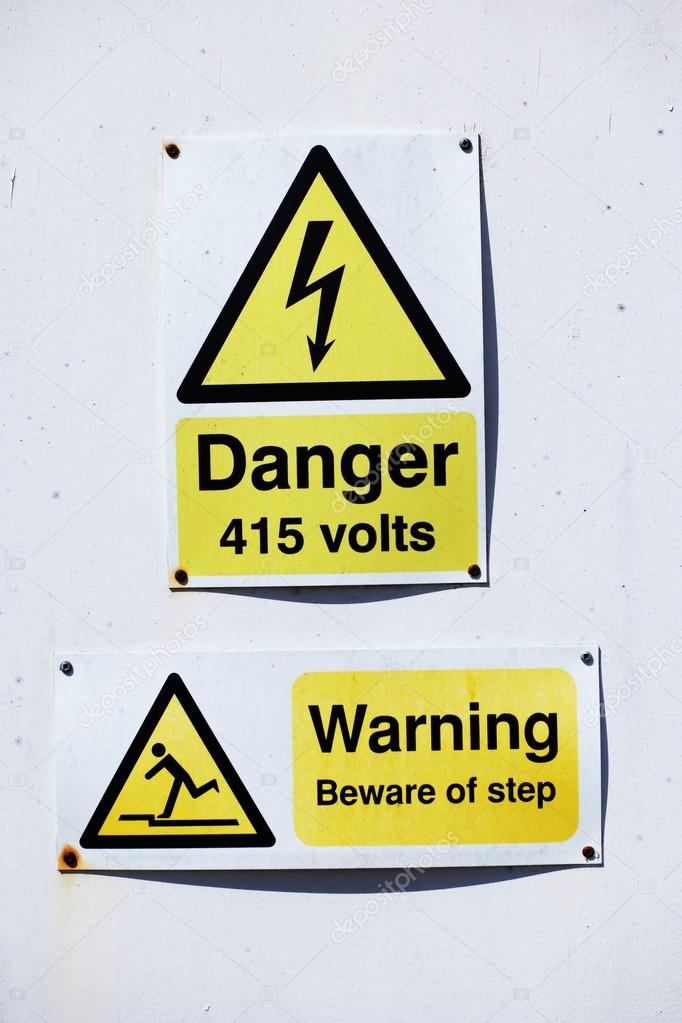 High voltage warning for 415 volts