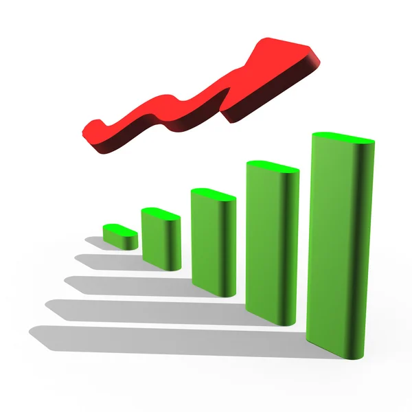 Green bars showing grow on the market — Stock Photo, Image