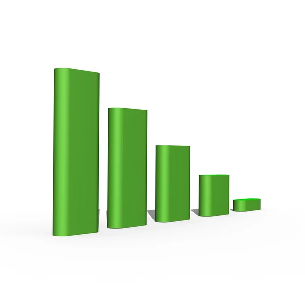 Gröna staplar visar växa på marknaden — Stockfoto