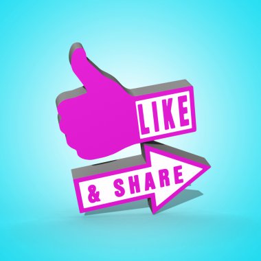 Like and Share Thumbs Up clipart