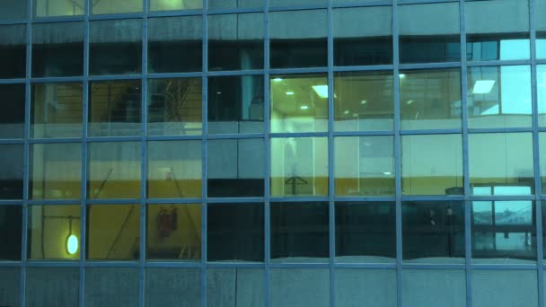 Office building outside during the night , london , uk — Stock Video