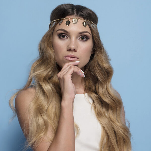 portrait of woman with retro style hair