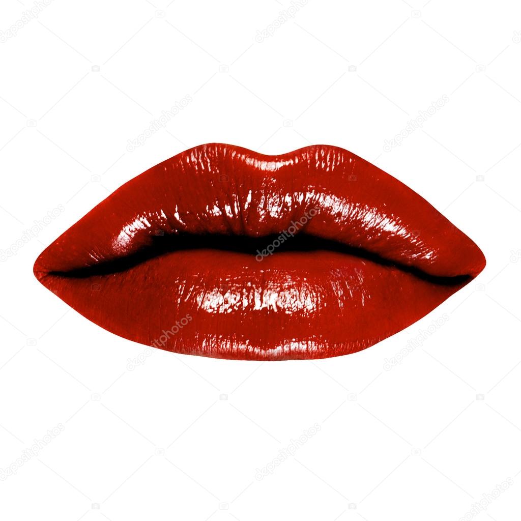 close-up of beautiful woman lips isolated