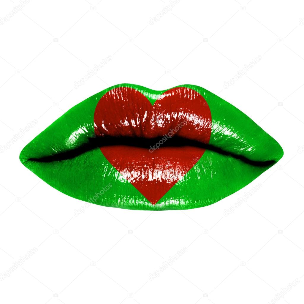 green lips clipart psd