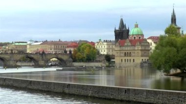 Charles Bridge and Prague Old Town.Vltava River, Charles Bridge and Old Town Prague, Czech Republic.